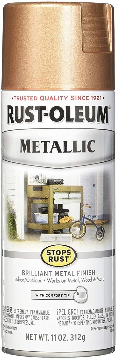 Rust-Oleum 286564 Stops Rust Metallic Spray Paint, 11 oz, Rose Gold (Pack of 1) - Image 2