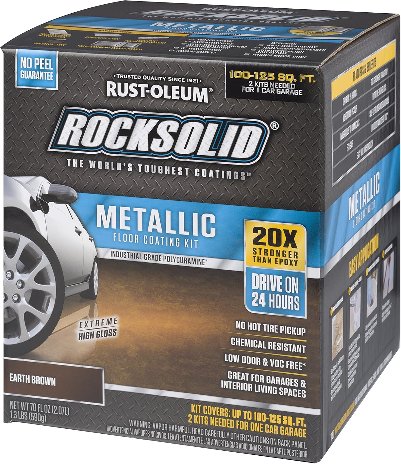 Rust-Oleum 286895 Rocksolid Metallic Garage Floor Coating, 80 Fl Oz, Earth Brown (Pack of 1) - Image 4