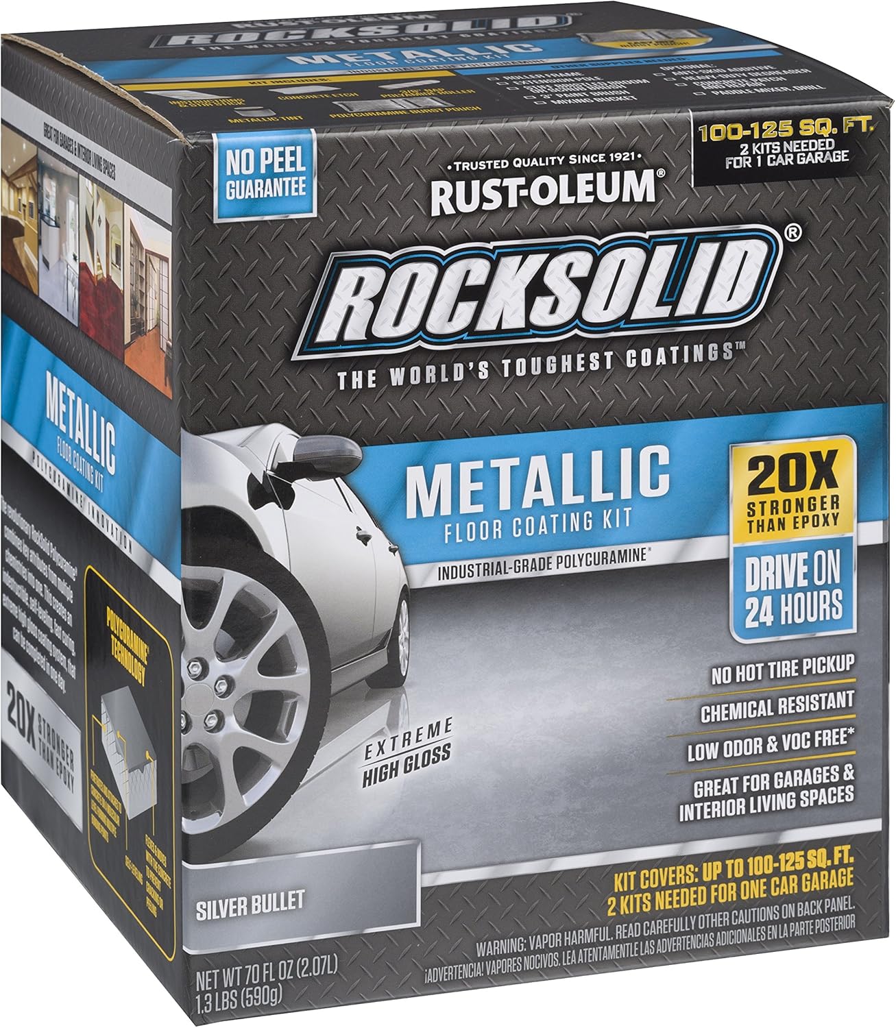 Rust-Oleum 286983 Metallic Floor Coating Kit - Silver Bullet, 70 Fl Oz (Pack of 1) - Image 3