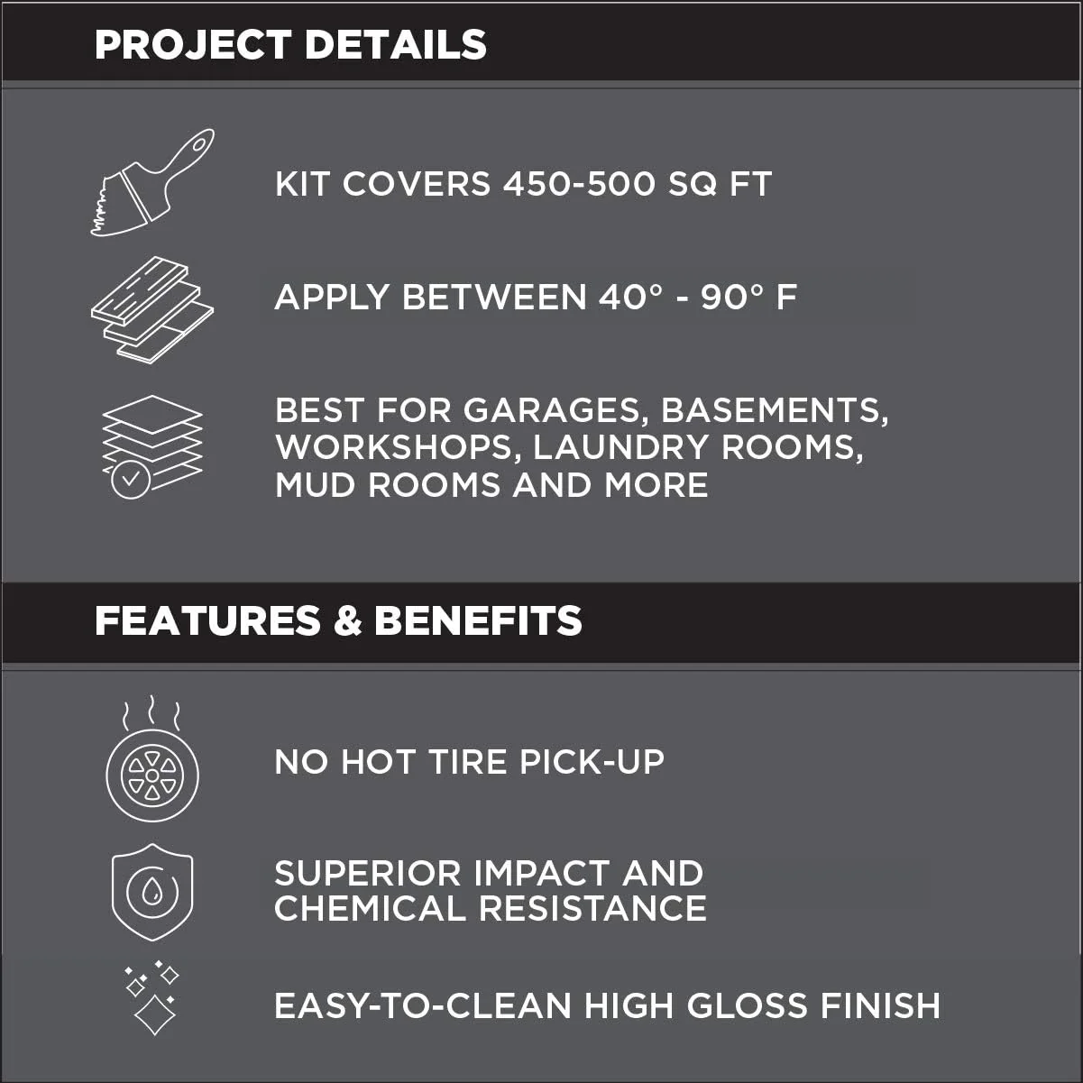Rust-Oleum 293517 RockSolid Polycuramine Garage Floor Coating, 2.5 Car Kit, High Gloss Mocha - Image 6