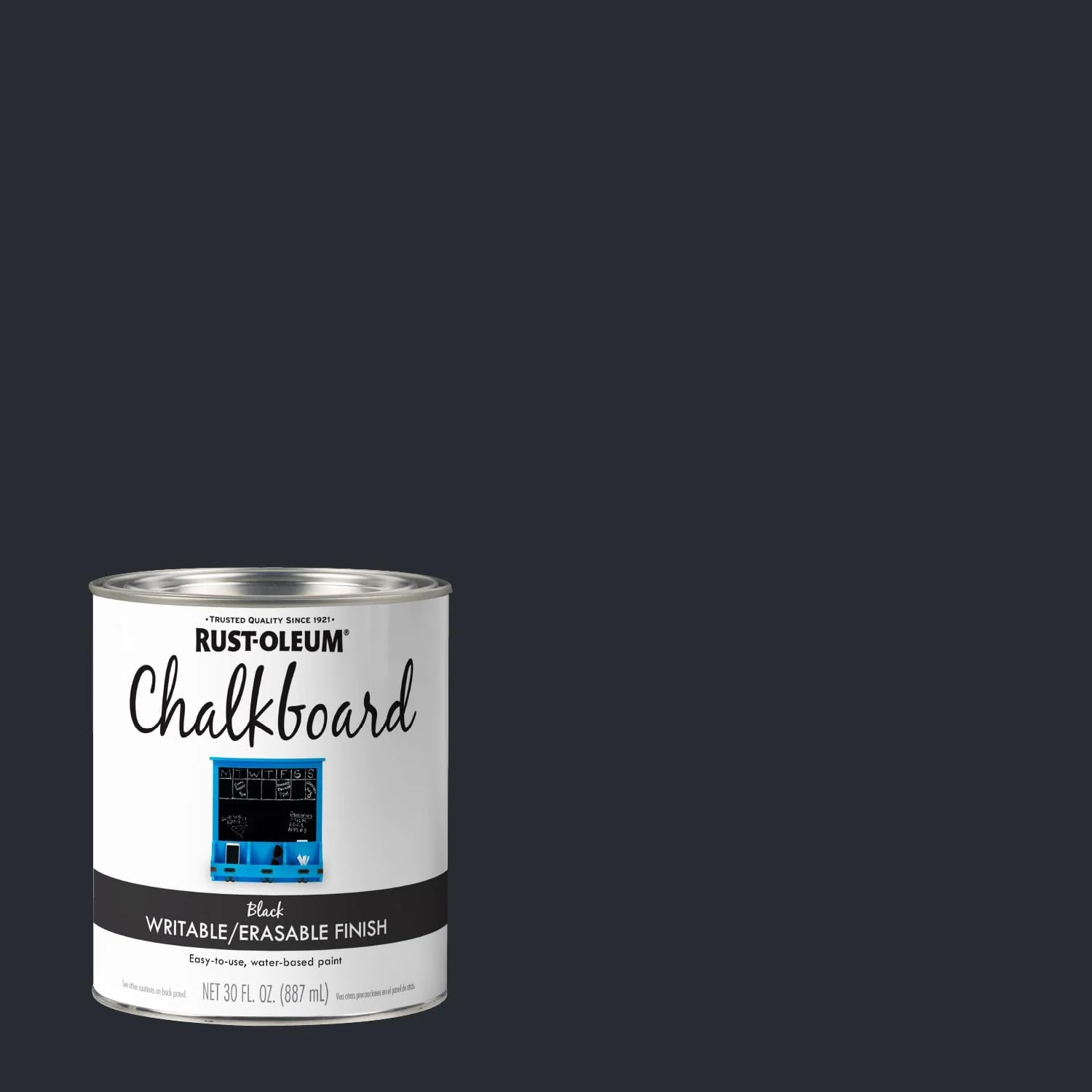 Rust-Oleum 301450 Specialty Chalkboard Brush-On Paint, 30 fl oz, Flat Black (Pack of 1) - Image 3