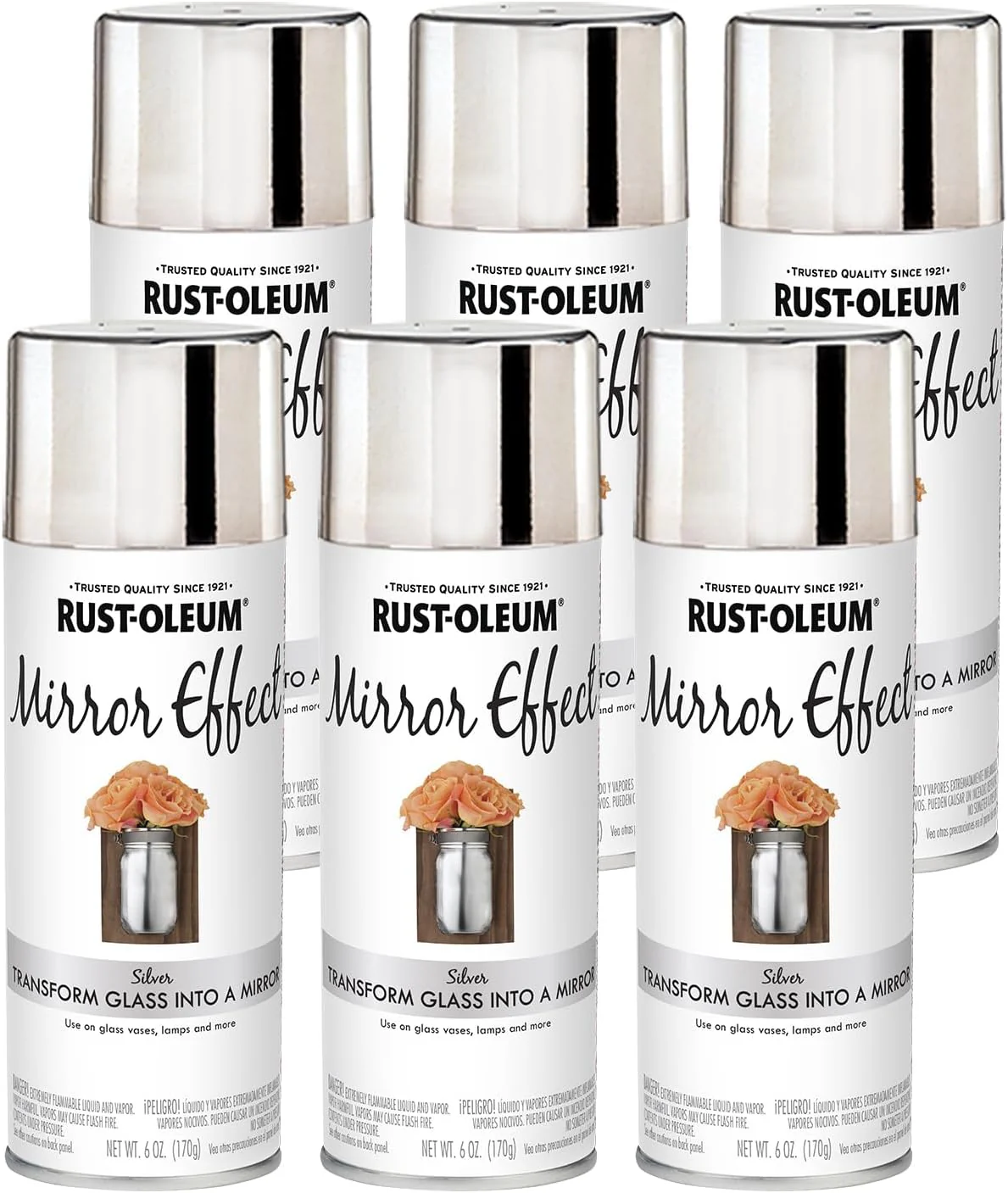Rust-Oleum 301494 Specialty Mirror Spray, 6 Oz, Silver (Pack of 6) - Image 2