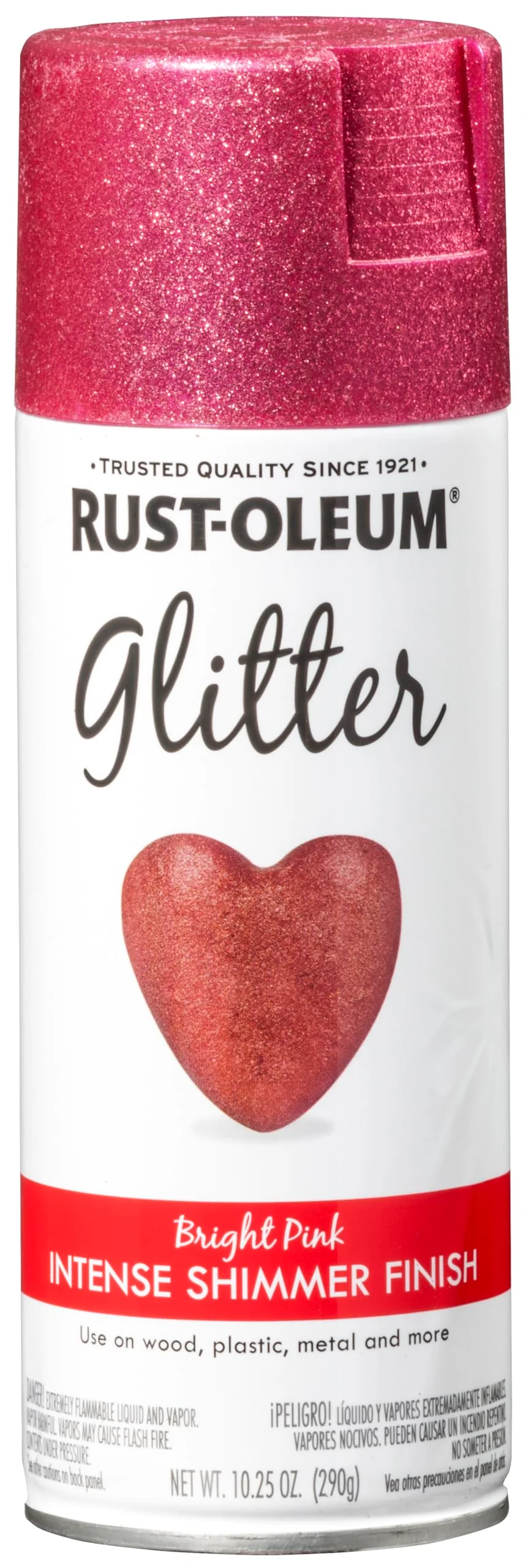 Rust-Oleum 301818 Specialty Glitter Spray Paint, 10.25 oz, Bright Pink (Pack of 1)