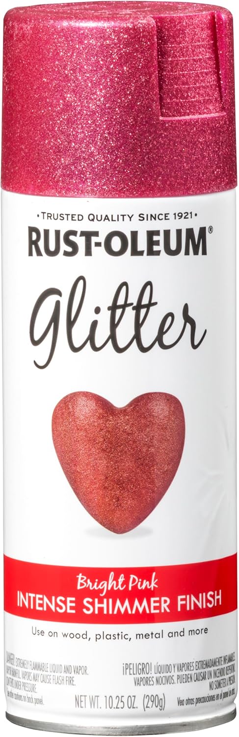Rust-Oleum 301818 Specialty Glitter Spray Paint, 10.25 oz, Bright Pink (Pack of 1) - Image 2