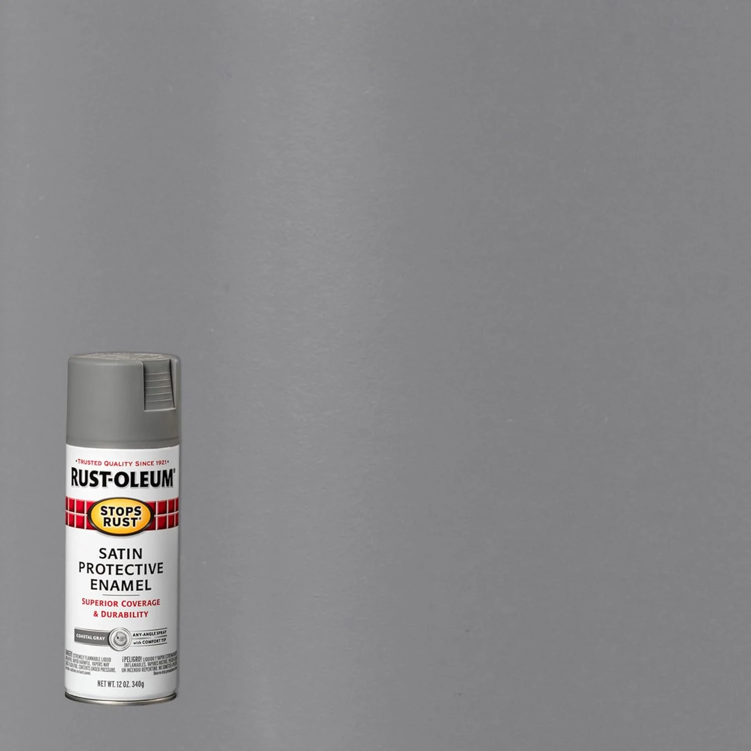Rust-Oleum 312819 Stops Rust Spray Paint, 12 oz, Satin Coastal Gray (Pack of 6) - Image 3