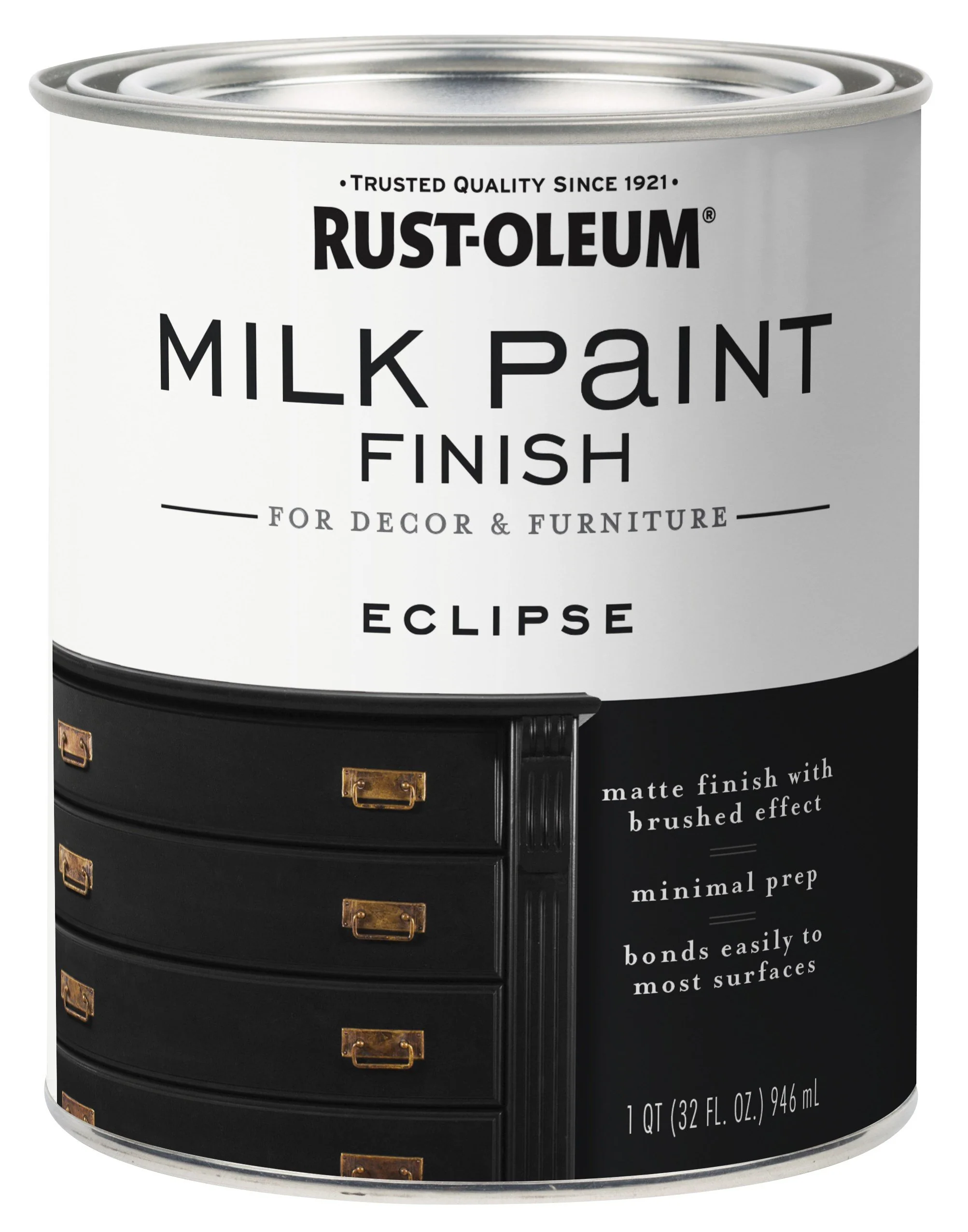 Rust-Oleum 331052 Milk Paint Finish, Quart, Eclipse, 32 Fl Oz (Pack of 1)