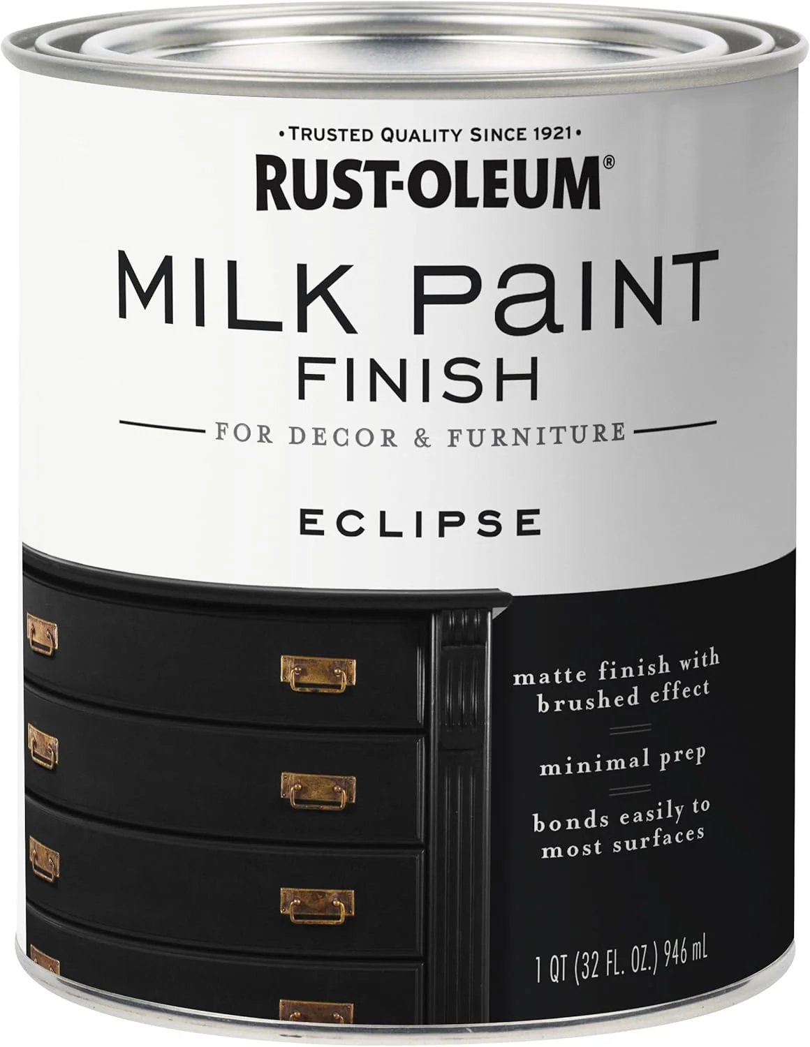 Rust-Oleum 331052 Milk Paint Finish, Quart, Eclipse, 32 Fl Oz (Pack of 1) - Image 2