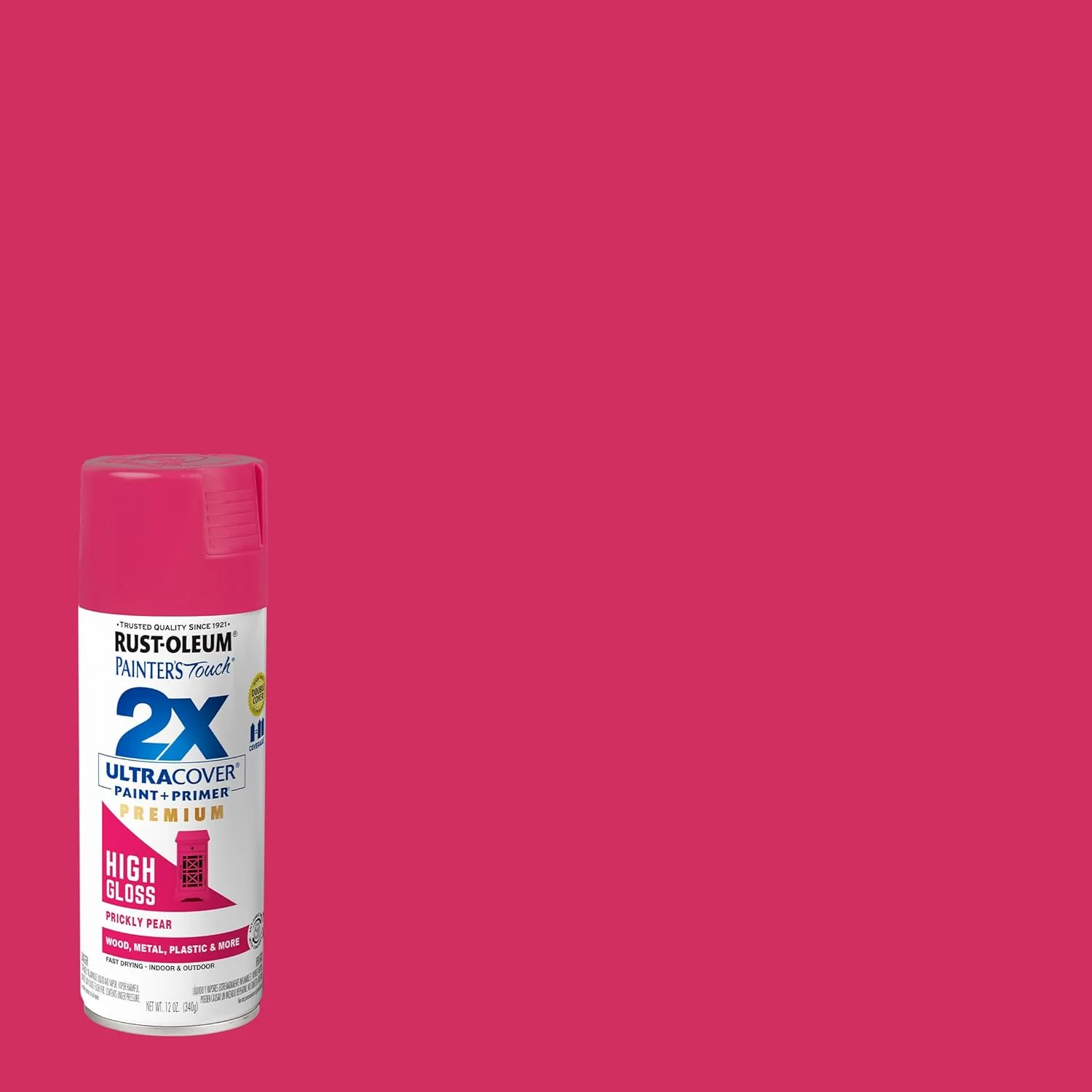 Rust-Oleum 331174 Painter's Touch 2X Ultra Cover Spray Paint, 12 oz, High Gloss Prickly Pear (Pack of 1) - Image 3