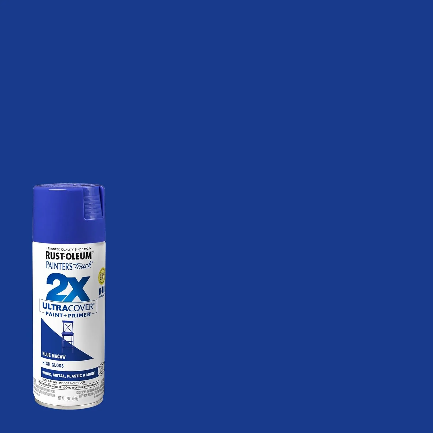 Rust-Oleum 355057 Painter's Touch 2X Ultra Cover Spray Paint, 12 oz, High Gloss Macaw Blue (Pack of 6) - Image 3