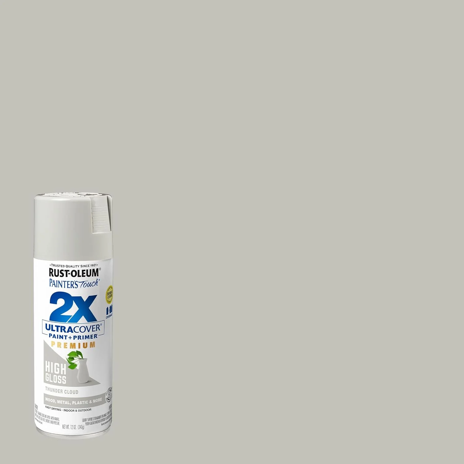 Rust-Oleum 355060 Painter's Touch 2X Ultra Cover Spray Paint, 12 oz, High Gloss Thunder Cloud (Pack of 1) - Image 3