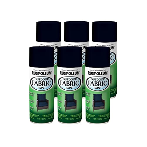 Rust-Oleum 358832 Outdoor Fabric Spray Paint, 12 oz, Navy (Pack of 6)