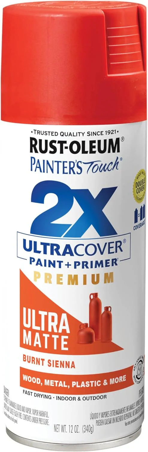 Rust-Oleum 366987 Painter's Touch 2X Ultra Cover Spray Paint, 12 oz, Ultra Matte Burnt Sienna (Pack of 1) - Image 2
