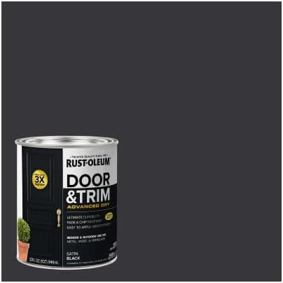 Rust-Oleum 369383 Advanced Dry Door & Trim Paint, Quart, Satin Black - Image 5