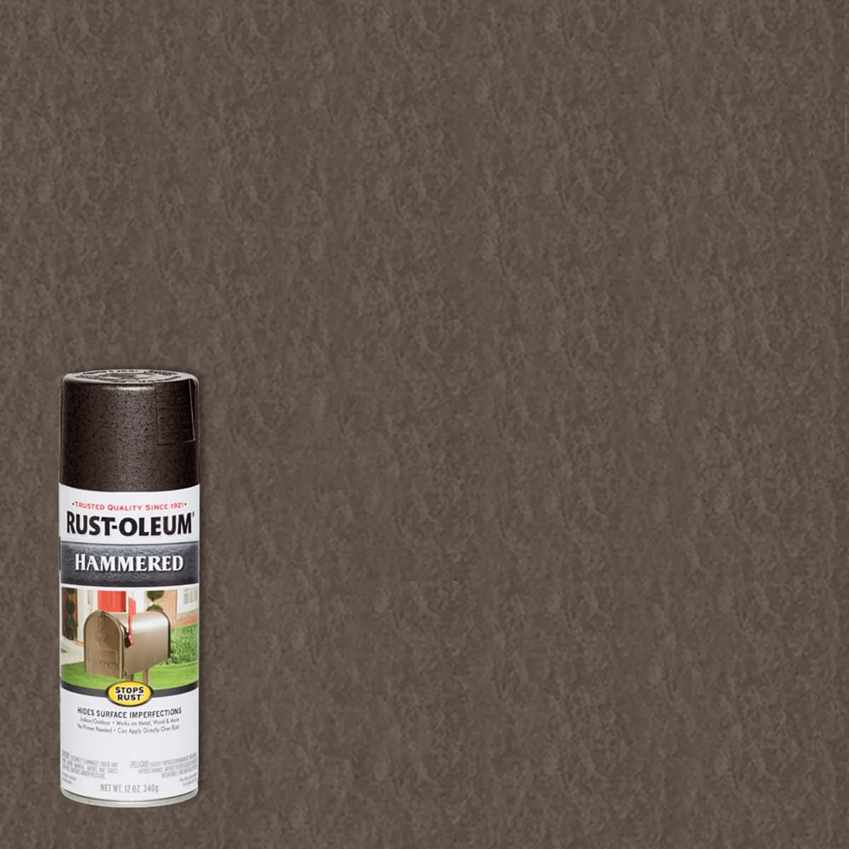 Rust-Oleum 7218830 Stops Rust Hammered Spray Paint, 12 oz, Dark Bronze (Pack of 1) - Image 2