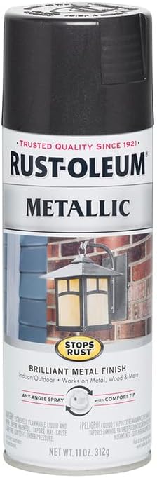 Rust-Oleum 7250830-6PK Stops Rust Metallic Spray Paint, 11 oz, Black Night (Pack of 6) - Image 4
