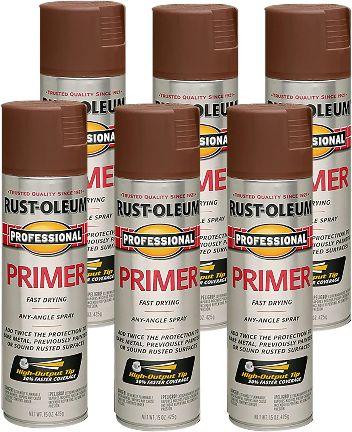 Rust-Oleum 7569838 Professional Primer Spray, 15 Oz, Flat Red (Pack of 6) - Image 2