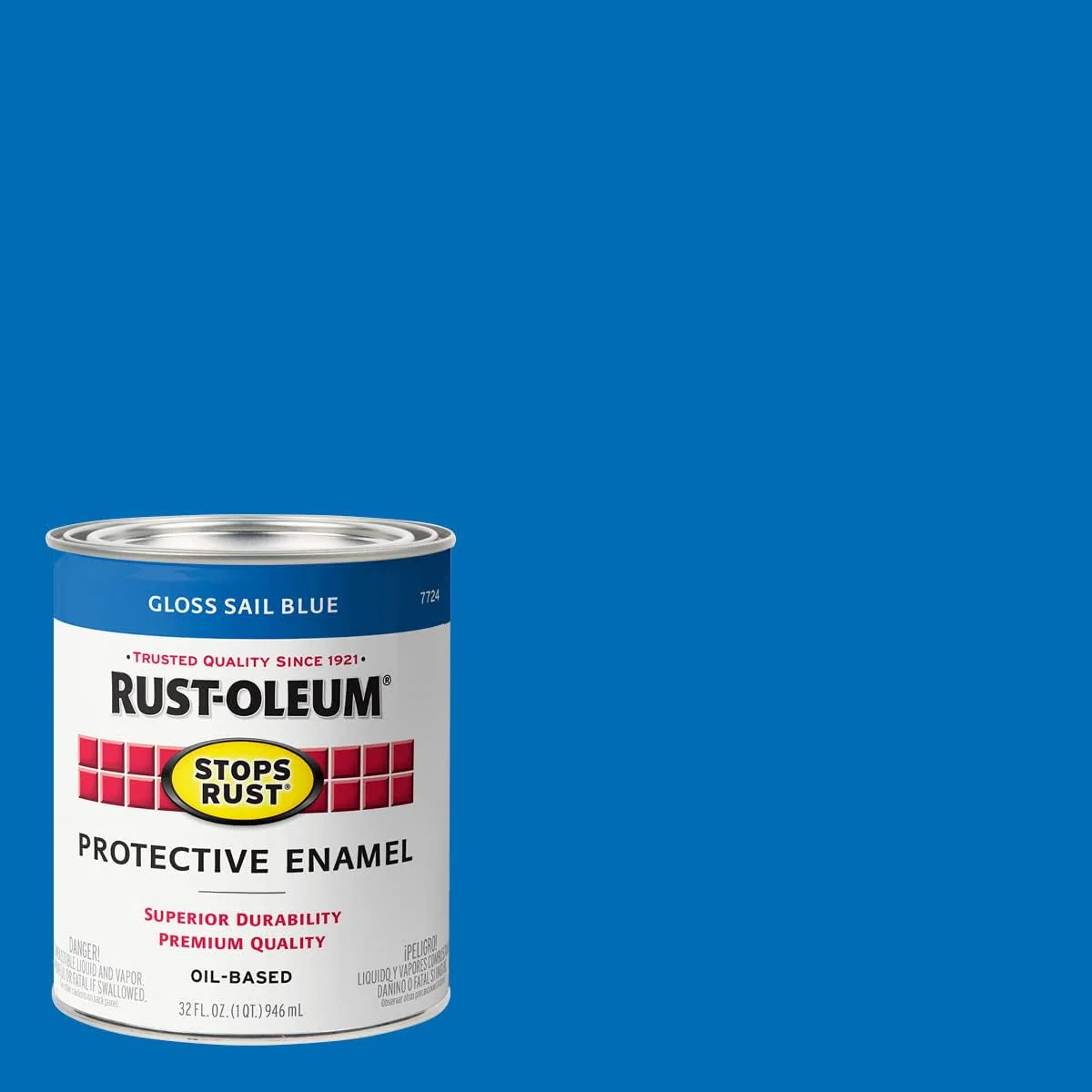 Rust-Oleum 7724502 Stops Rust Brush On Paint, Quart, Gloss Sail Blue, 32 Fl Oz (Pack of 1) - Image 3