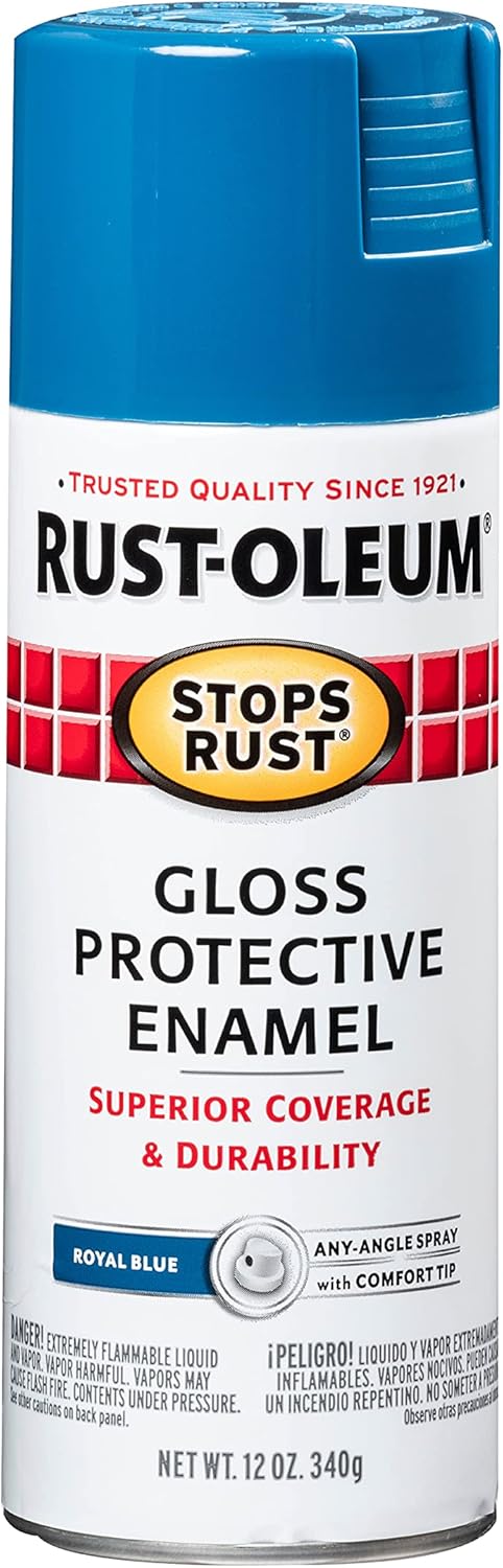 Rust-Oleum 6PK Stops Rust Spray Paint, 12 oz, Gloss Royal Blue, 6 Pack - Image 2
