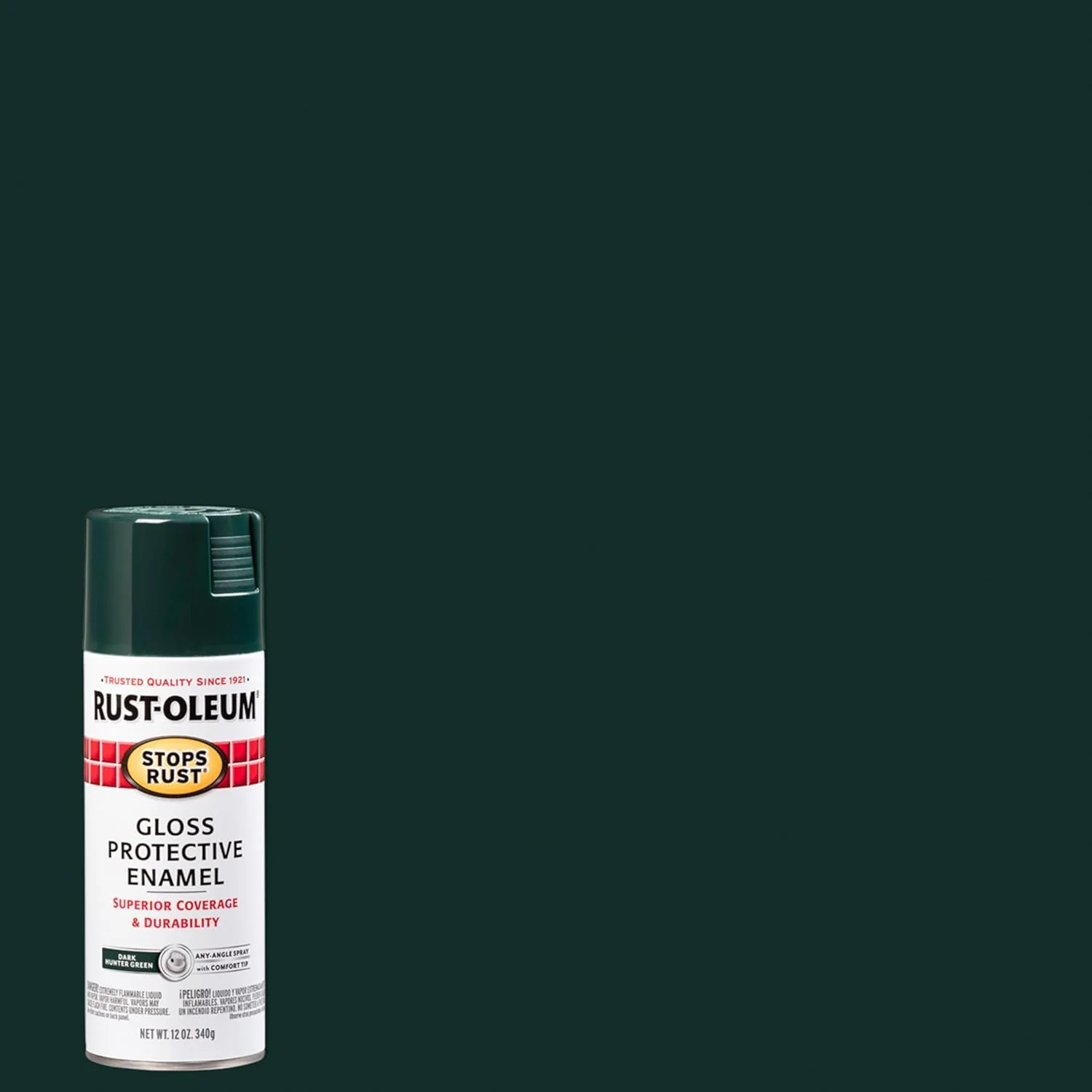 Rust-Oleum 7733830 Stops Rust Spray Paint, 12 oz, Gloss Dark Hunter Green (Pack of 6) - Image 2