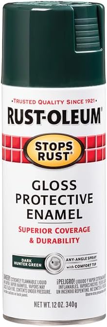 Rust-Oleum 7733830 Stops Rust Spray Paint, 12 oz, Gloss Dark Hunter Green (Pack of 6) - Image 4