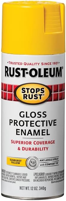Rust-Oleum 7747830 Stops Rust Spray Paint, 12 oz, Gloss Sunburst Yellow (Pack of 6) - Image 5