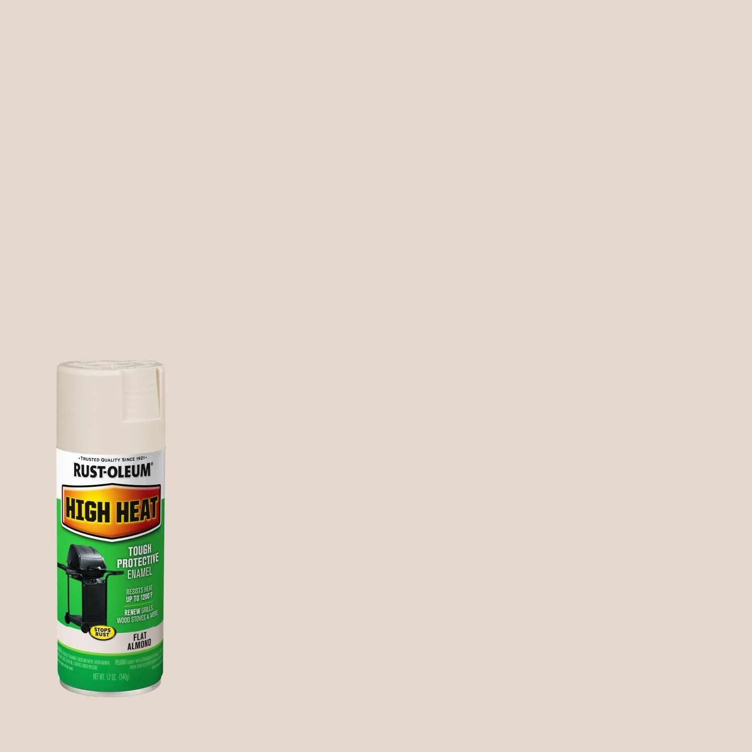 Rust-Oleum 7750830 High Heat Enamel Spray Paint, 12 oz, Almond 12 oz (Pack of 1) - Image 3