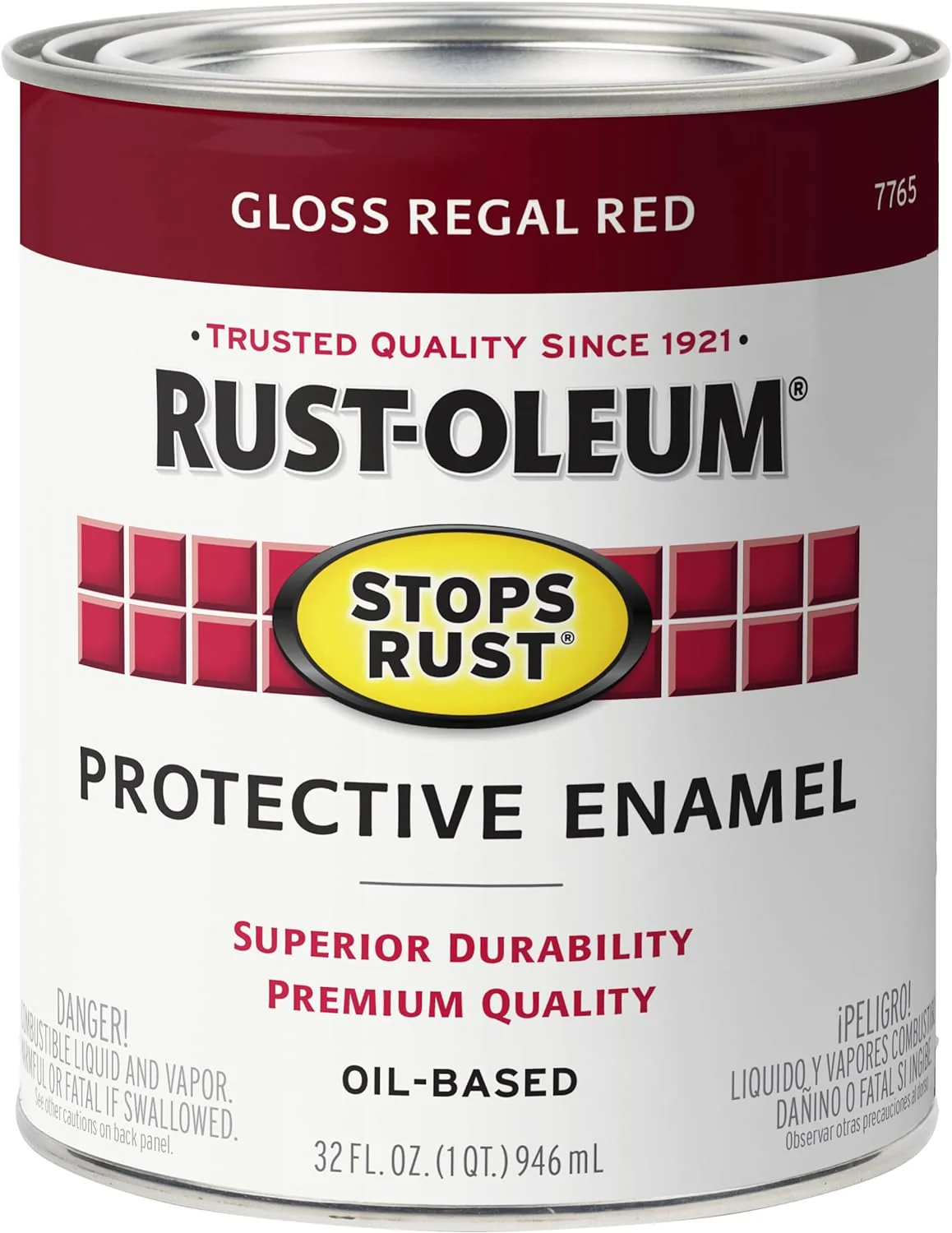 Rust-Oleum 7765502 Stops Rust Brush On Paint, Quart, Gloss Regal Red (Pack of 2) - Image 4