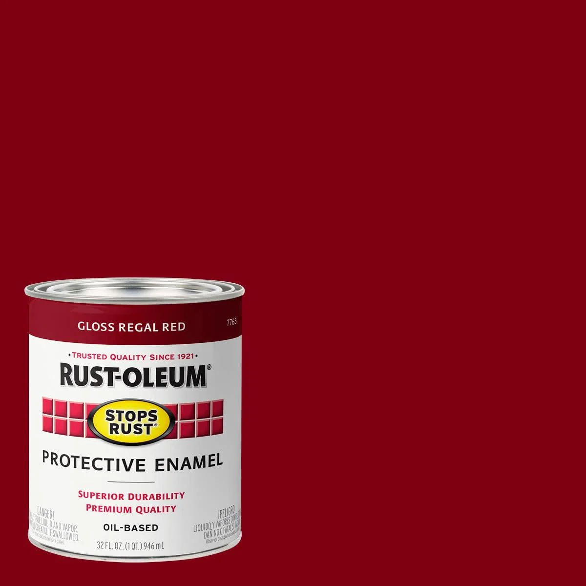 Rust-Oleum 7765502 Stops Rust Brush On Paint, Quart, Gloss Regal Red (Pack of 1) - Image 3