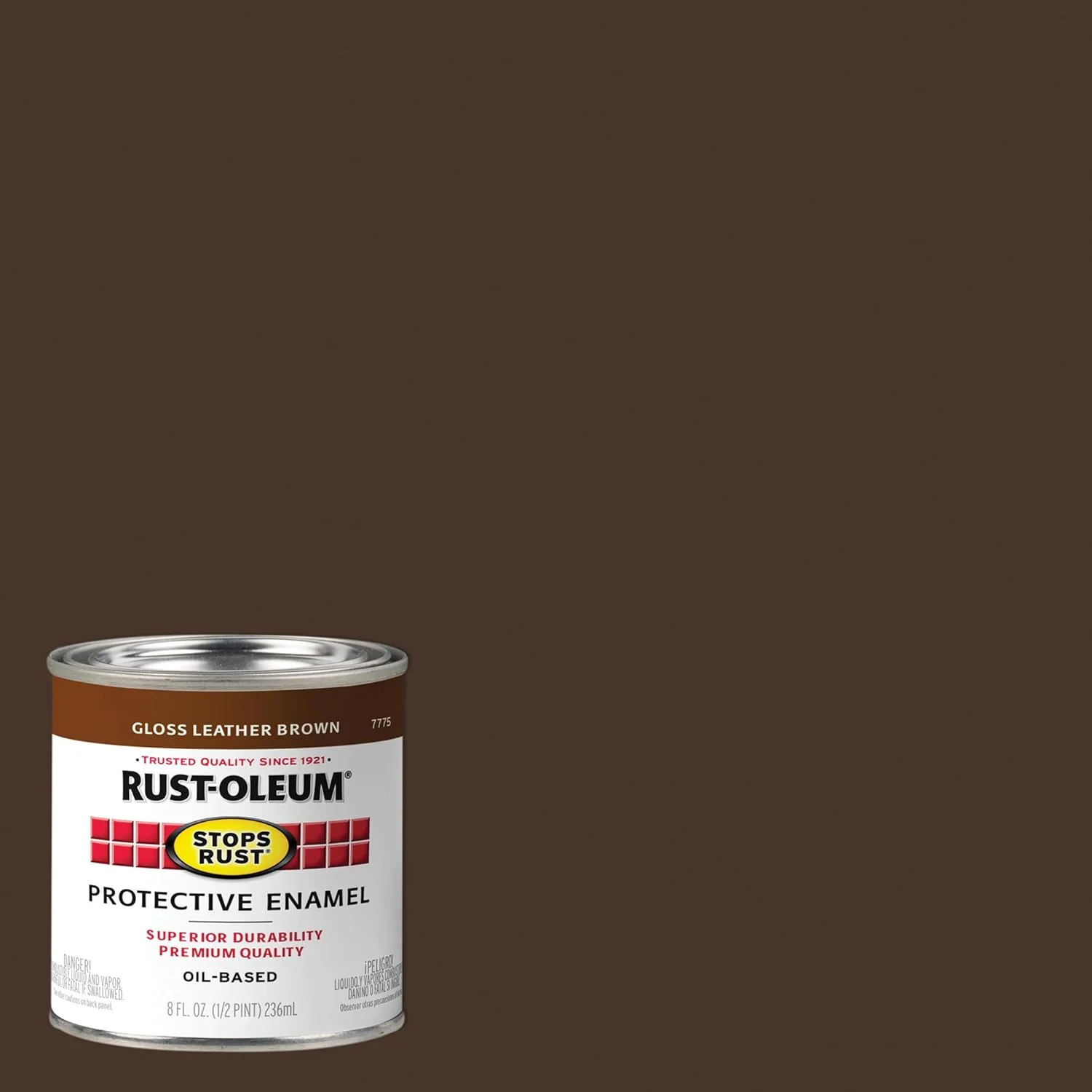 Rust-Oleum 7775730 Stops Rust Brush On Paint, Half Pint, Gloss Leather Brown, 8 Fl Oz (Pack of 6) - Image 2
