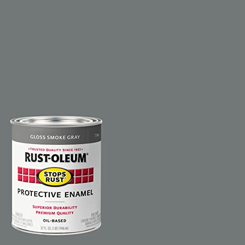 Rust-Oleum 7786502 Protective Enamel Paint Stops Rust, 32-Ounce, Gloss Smoke Gray, 1 Quarts (Pack of 1) - Image 2