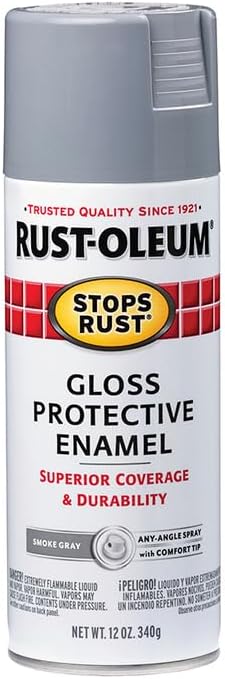 Rust-Oleum 7786830 Stops Rust Spray Paint, 12 oz, Gloss Smoke Gray (Pack of 6) - Image 5