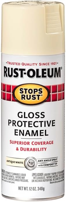 Rust-Oleum 6PK Stops Rust Spray Paint, 12 oz, Gloss Antique White, 6 Pack