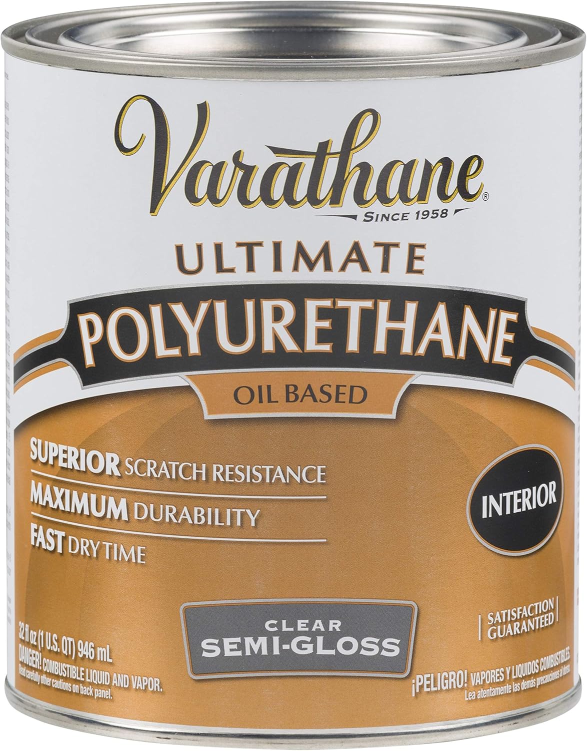 Varathane 6041H Oil-Based Ultimate Polyurethane, Quart, Semi-Gloss Finish Quart (Pack of 1) - Image 2