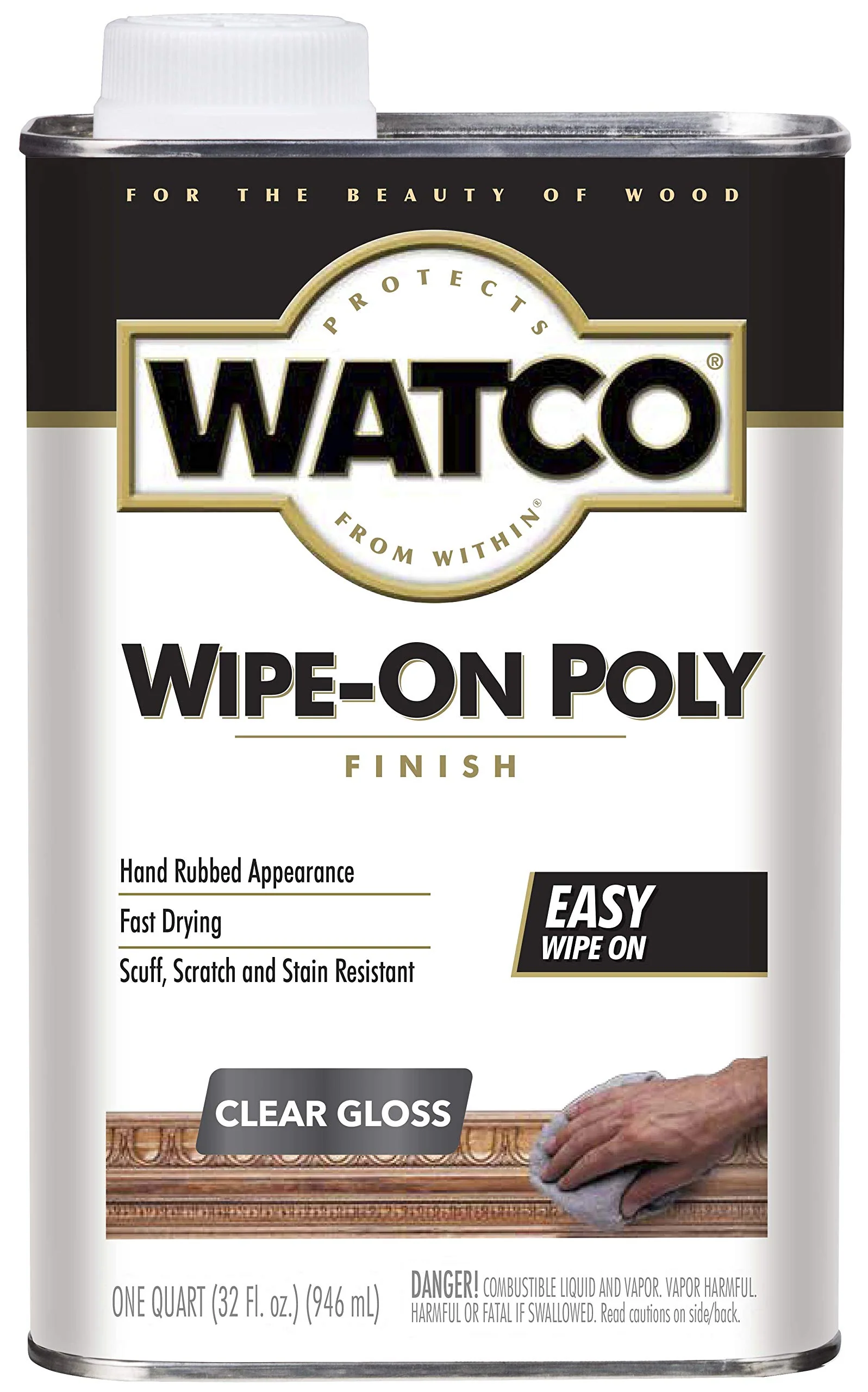 Rust-Oleum, Clear Gloss Watco 68041 Wipe-On Polyurethane Finish, Quart