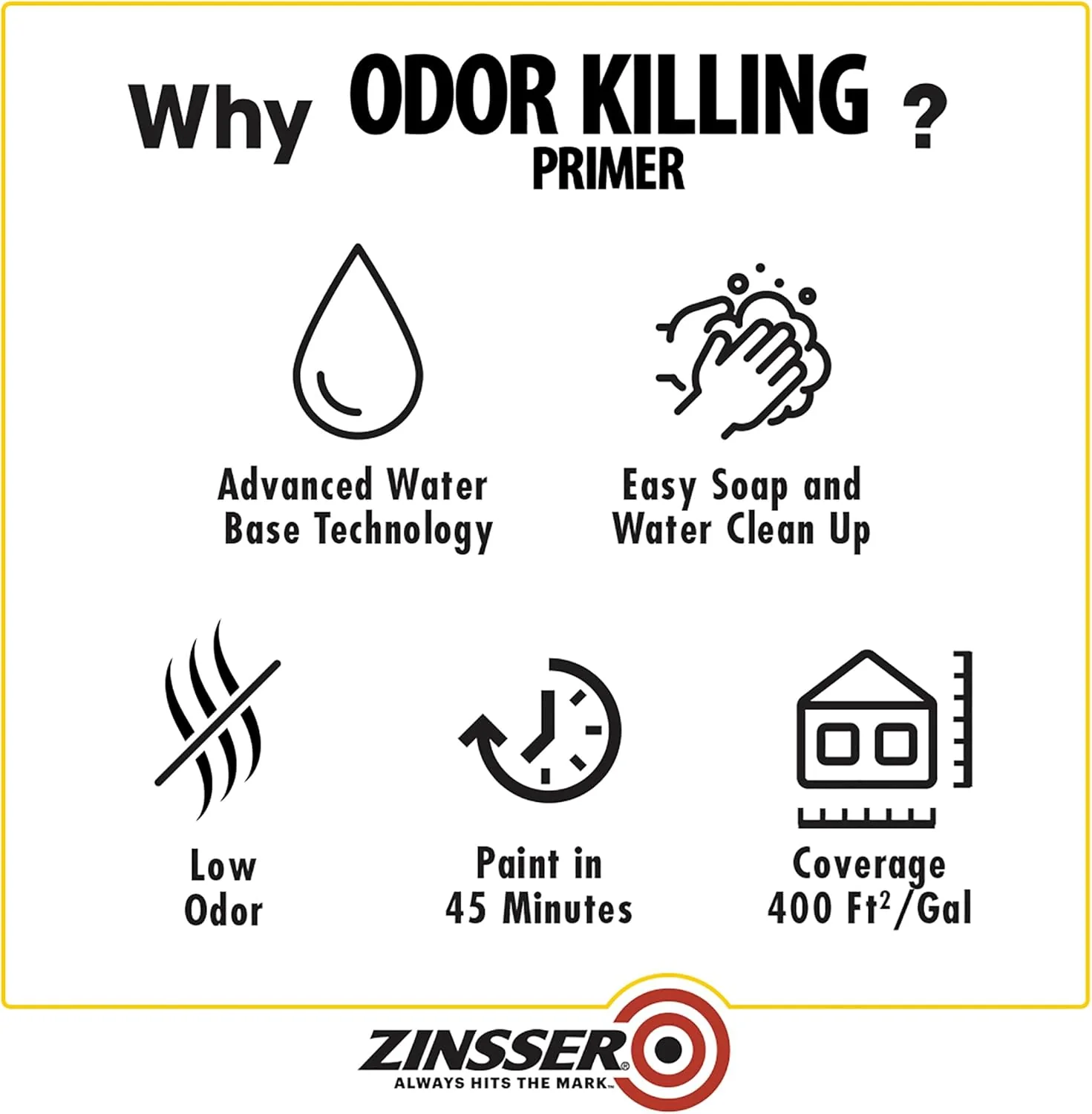 Rust-Oleum Zinsser Odor Killing Primer, White, Quart - Image 5