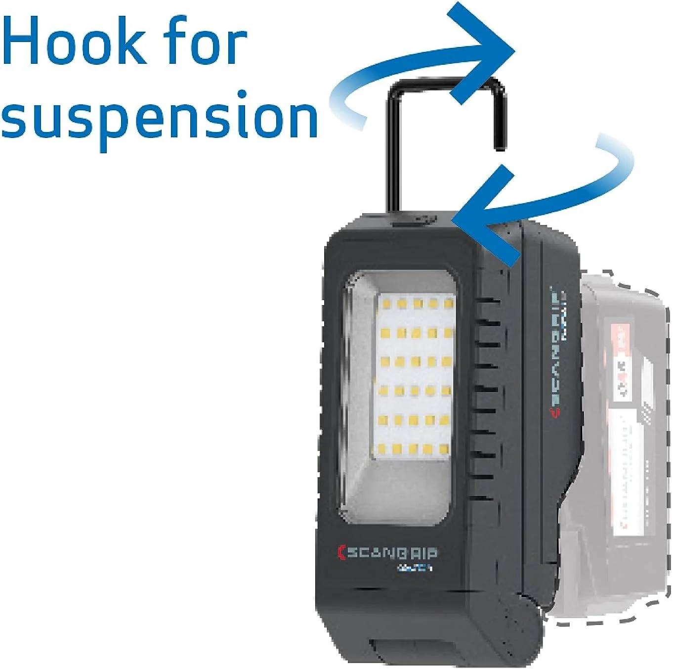 SCANGRIP Basic Connect 1000 Lumen LED Flood Light, Power Tool Battery Operated, Portable, Flexible Lamp Head, Lightweight and Compact Design - Image 7