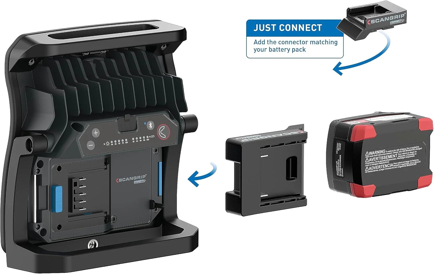 SCANGRIP Connector Designed for Milwaukee 18V/20V Battery Packs, Made for SCANGRIP Connect Work Lights, Features Battery Safety System - Image 2