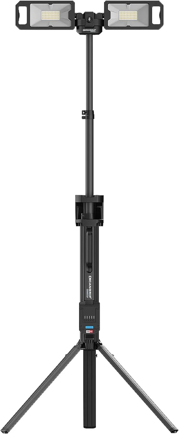 SCANGRIP TOWER 5 CONNECT 5000 Lumen Floodlight with Integrated Tripod, Power Tool Battery Operated, Flexible LED Flood Lights, Portable, Lightweight and Compact Design - Image 2