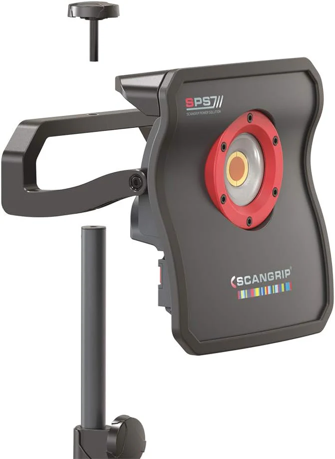 SCANGRIP WHEEL STAND, for Mobile Work Light Positioning in the Workshop, Detailing Light Stand, Extendable from 3 ft to 6,2 ft, Bracket for Second Work Light - Image 6
