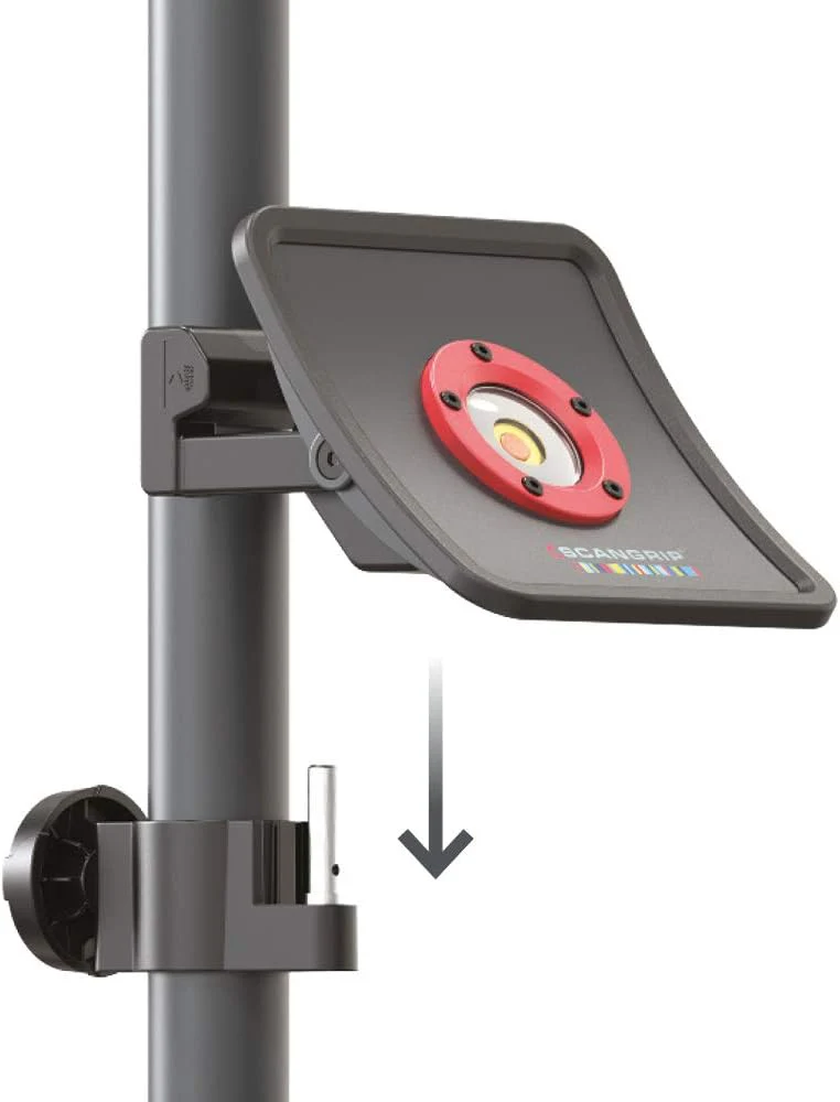 SCANGRIP WHEEL STAND, for Mobile Work Light Positioning in the Workshop, Detailing Light Stand, Extendable from 3 ft to 6,2 ft, Bracket for Second Work Light - Image 7