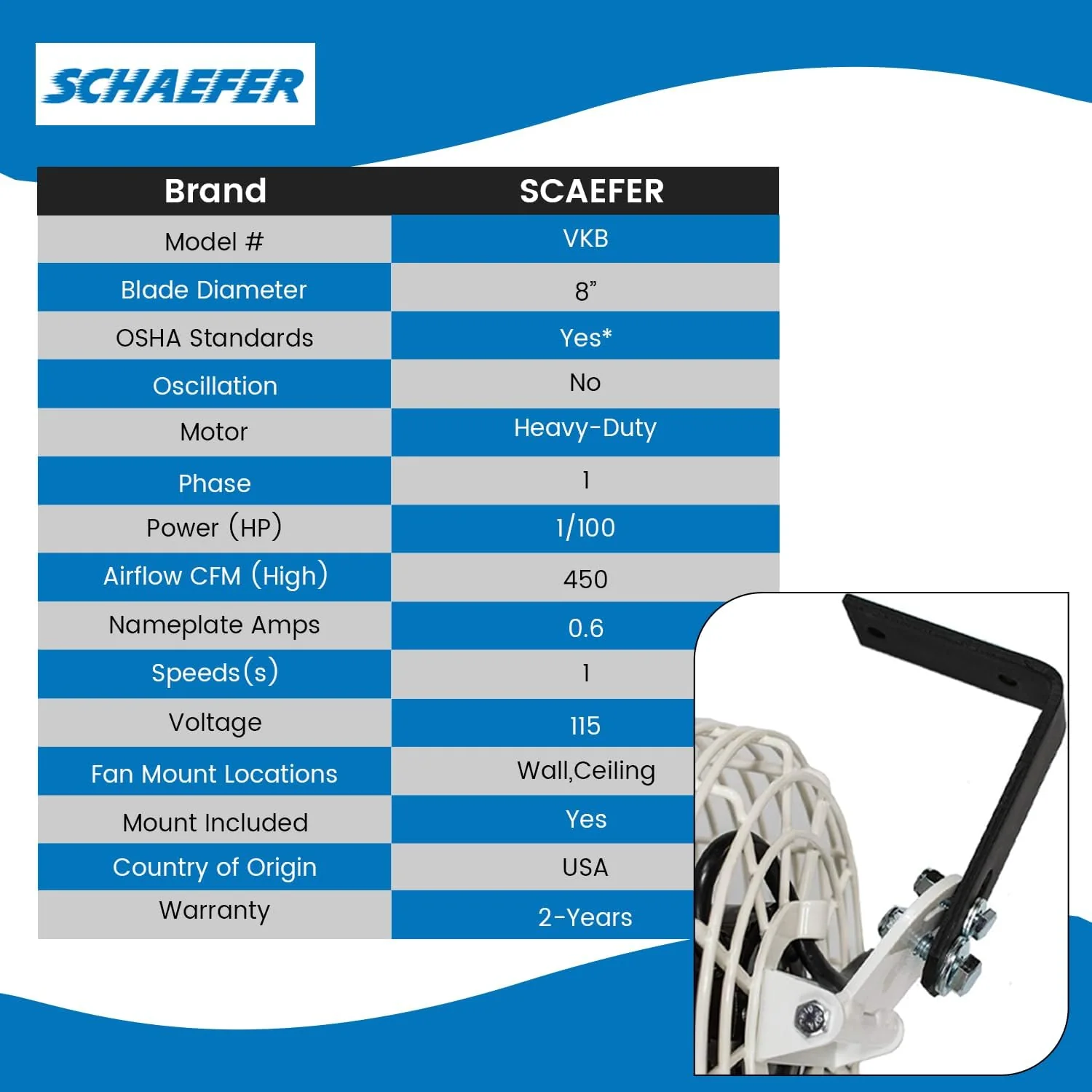 Schaefer Versa-Kool Air Circulator Fan W/Button Control, Ceiling Wall Mount Greenhouse Fan & Steel Guards, 1470 CFM - Image 5