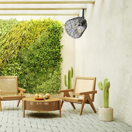 Schaefer VK12-B VersaKool Air Circulator Fan, Ceiling Wall Mount Greenhouse Fan & Aluminum Blade, 1470 CFM, 1/10 hp, Energy-Efficient Commercial Fan for Patio, Garage, Industrial & Workshop (Black) - Image 5