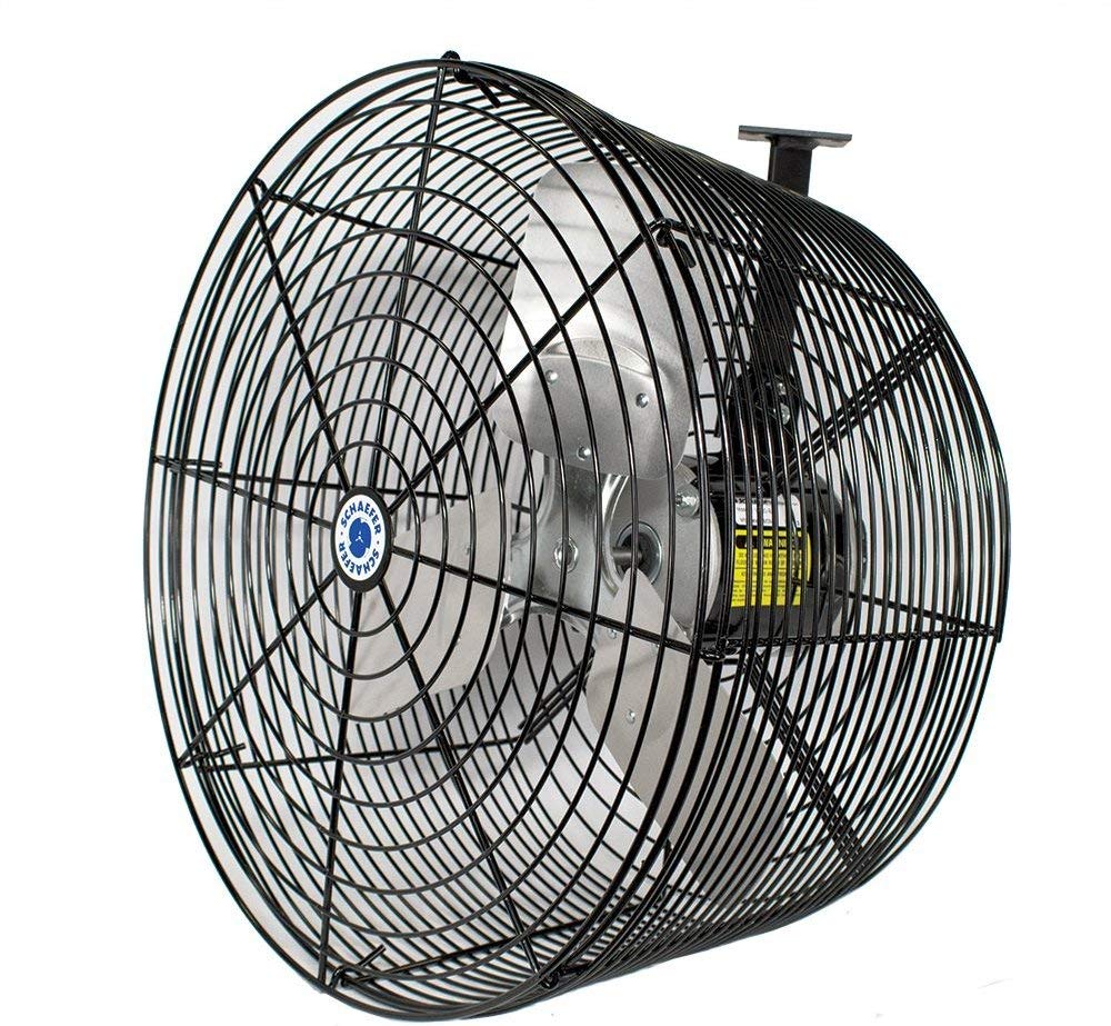 Schaefer VK20-B VersaKool Air Circulator Fan & Aluminum Blade, Ceiling Wall Mount Greenhouse Fan, 5470 CFM, 1/3 hp, Energy-Efficient Commercial use for Patio, Garage, Industrial & Workshop (Black) - Image 2