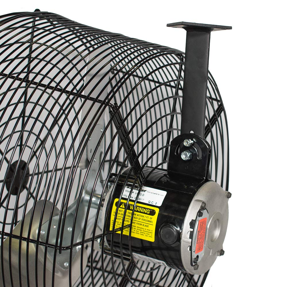 Schaefer VK20-B VersaKool Air Circulator Fan & Aluminum Blade, Ceiling Wall Mount Greenhouse Fan, 5470 CFM, 1/3 hp, Energy-Efficient Commercial use for Patio, Garage, Industrial & Workshop (Black) - Image 3