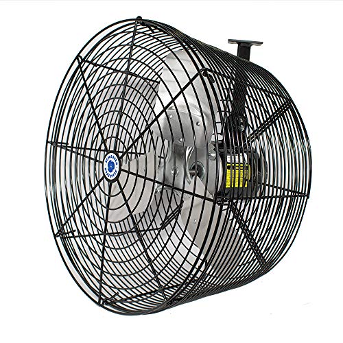 Schaefer VK24-B Versa-Kool Deep Guard Greenhouse Air Circulation Fan - 24� HAF Wall Mount Fan w/T-shape Mount - Made in USA - 1/2 HP, 7860CFM - Black - Image 3