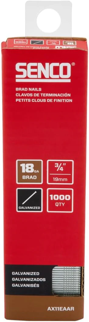 Senco AX11EAAR 3/4" 18 Gauge Brad Nails, Galvanized Finish (Pack of 1000) - Image 2