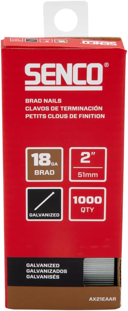 Senco AX21EAAR 2" 18 Gauge Brad Nails, Galvanized Finish, Collated (1,000 Count) - Image 2