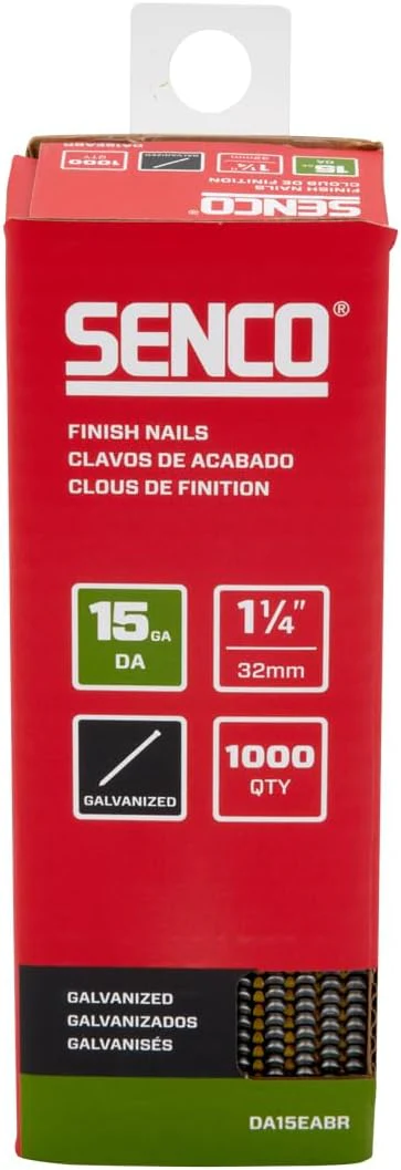 Senco DA15EABR 34 Degree Collated Finish Nails, 15 Gauge, 1-1/4 Inch Length, Galvanized (1000 Count) - Image 2