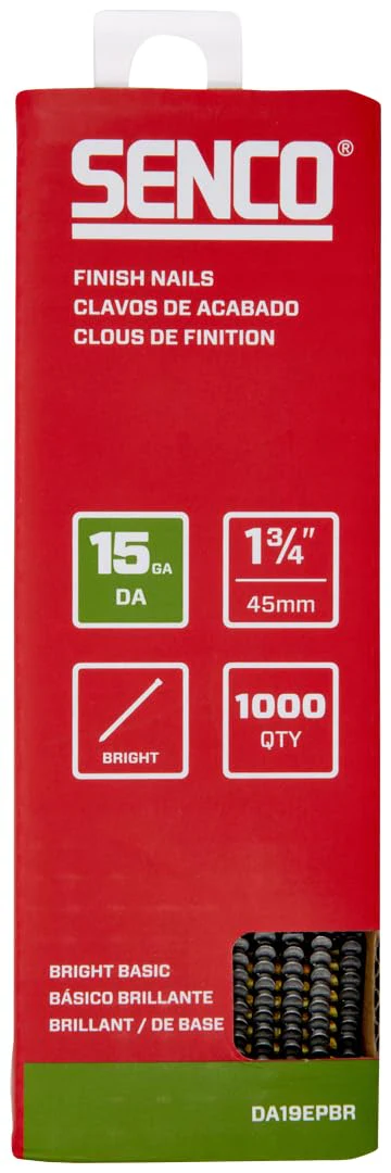 SENCO DA19EPBR 1-3/4" 15 Gauge, Bright Finish Nails, 34 Degree Angled Tape Strip, 1,000 Count Pack - Image 2