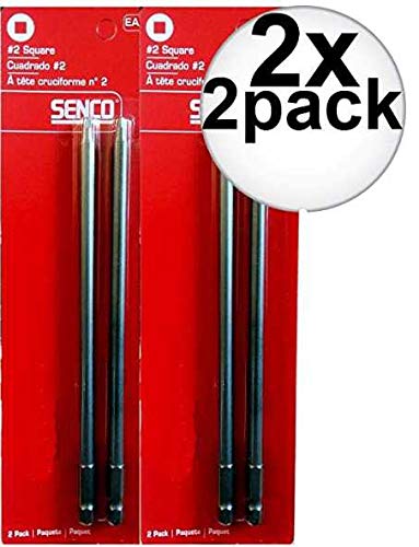 Senco DuraSpin 1/4 in. Carbide Steel Square Bit (2-Pieces)